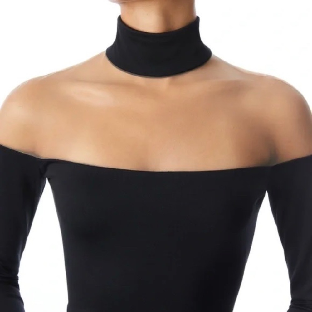 Alice + Olivia Zahra Black And Sheer Turtleneck Mini Dress US8 - Picture 12 of 12